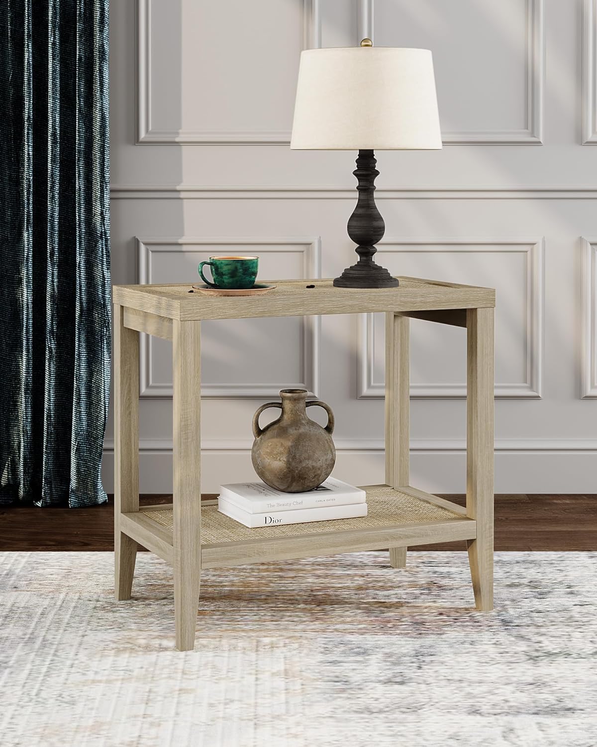 Savanna Rattan Boho End Table - Sicotas