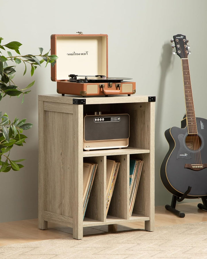 Record Cabinet,Natural Oak