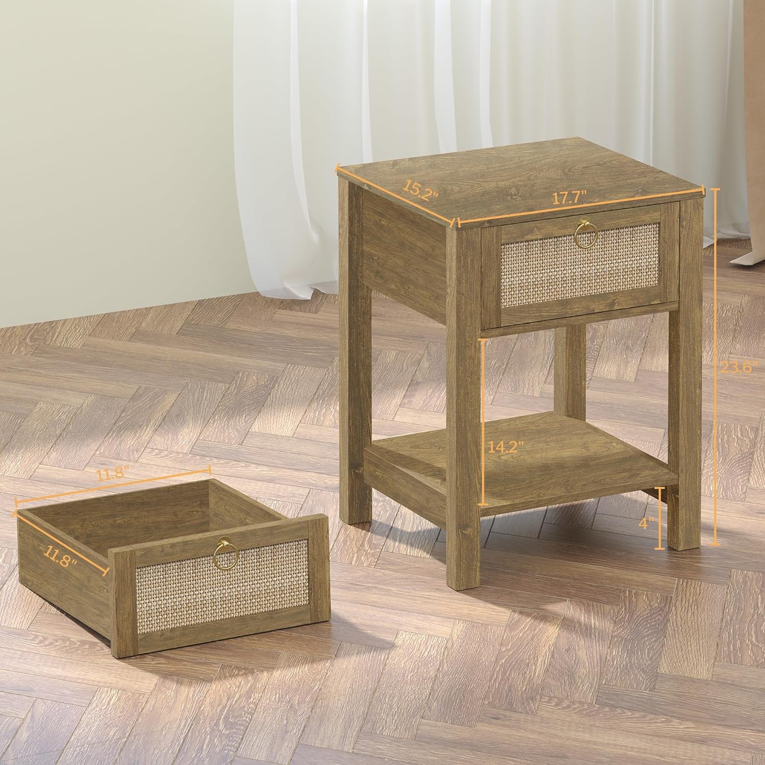 Savanna Bed Side Table with Doors