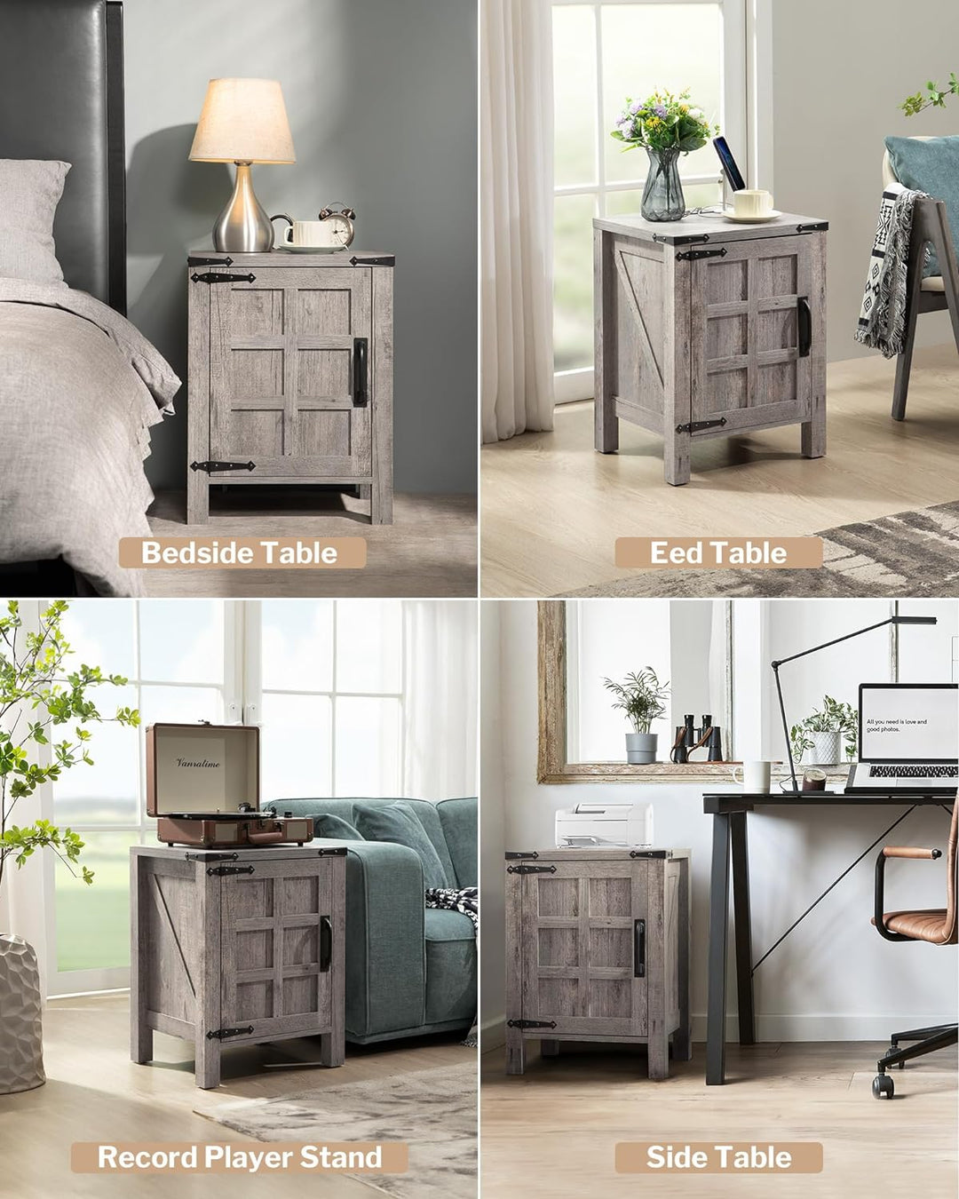 Farmhouse Nightstand,Charging Station