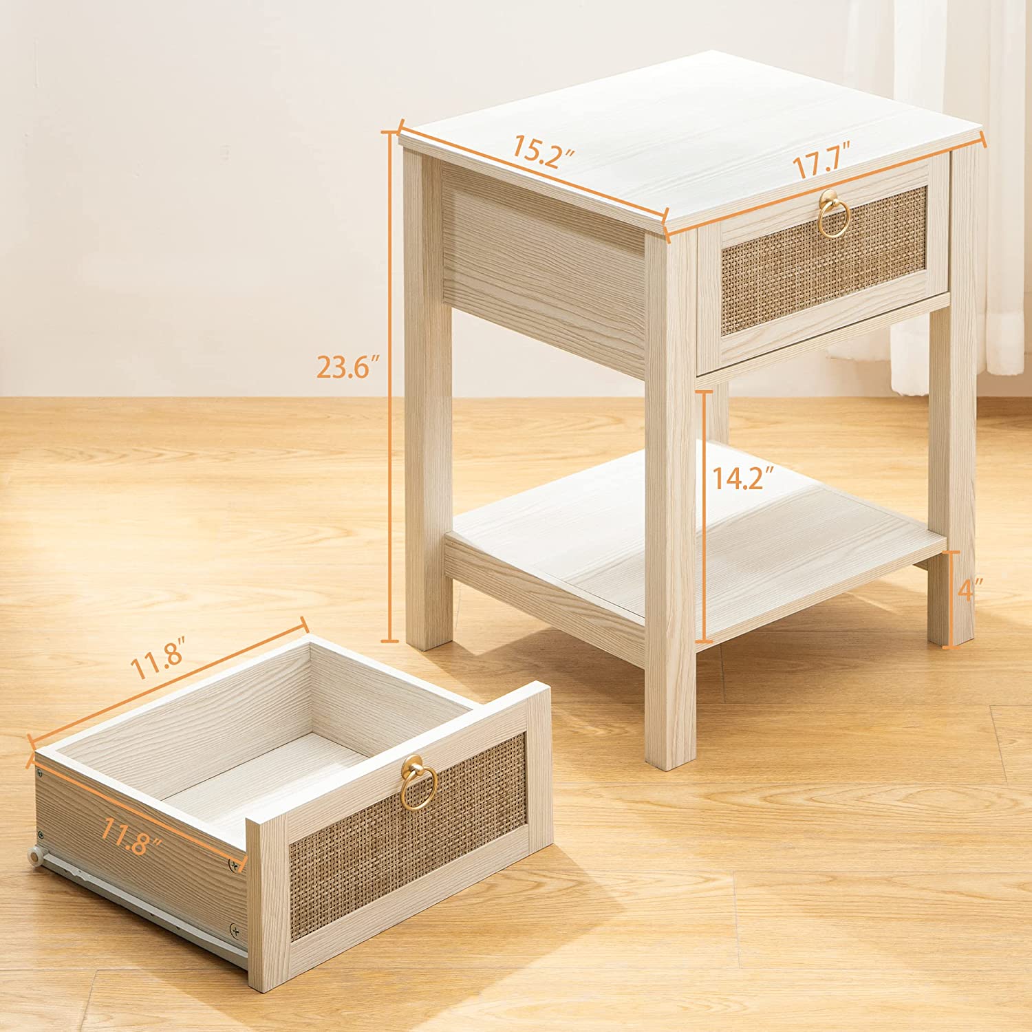 Savanna Bed Side Table with Doors