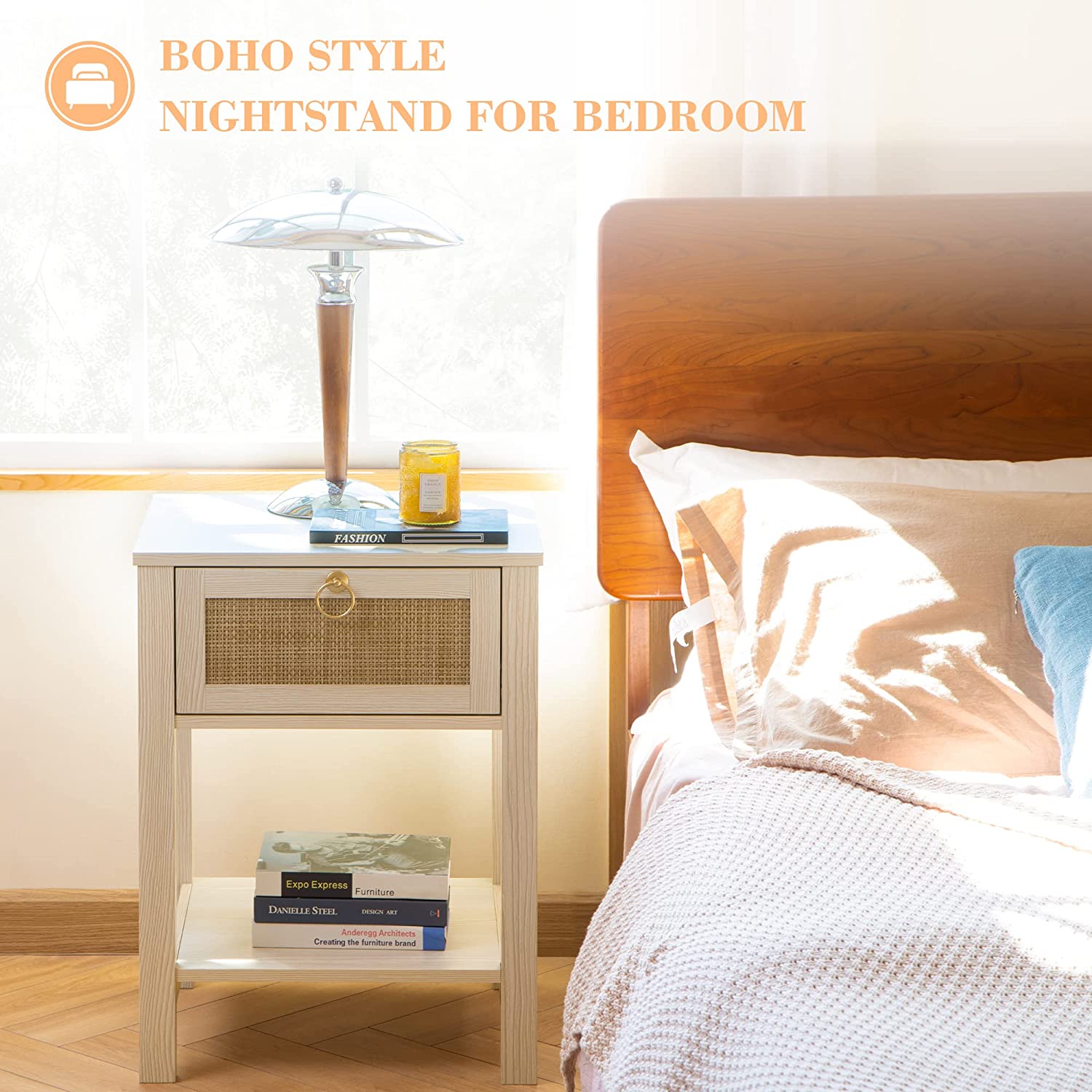 Savanna Bed Side Table with Doors