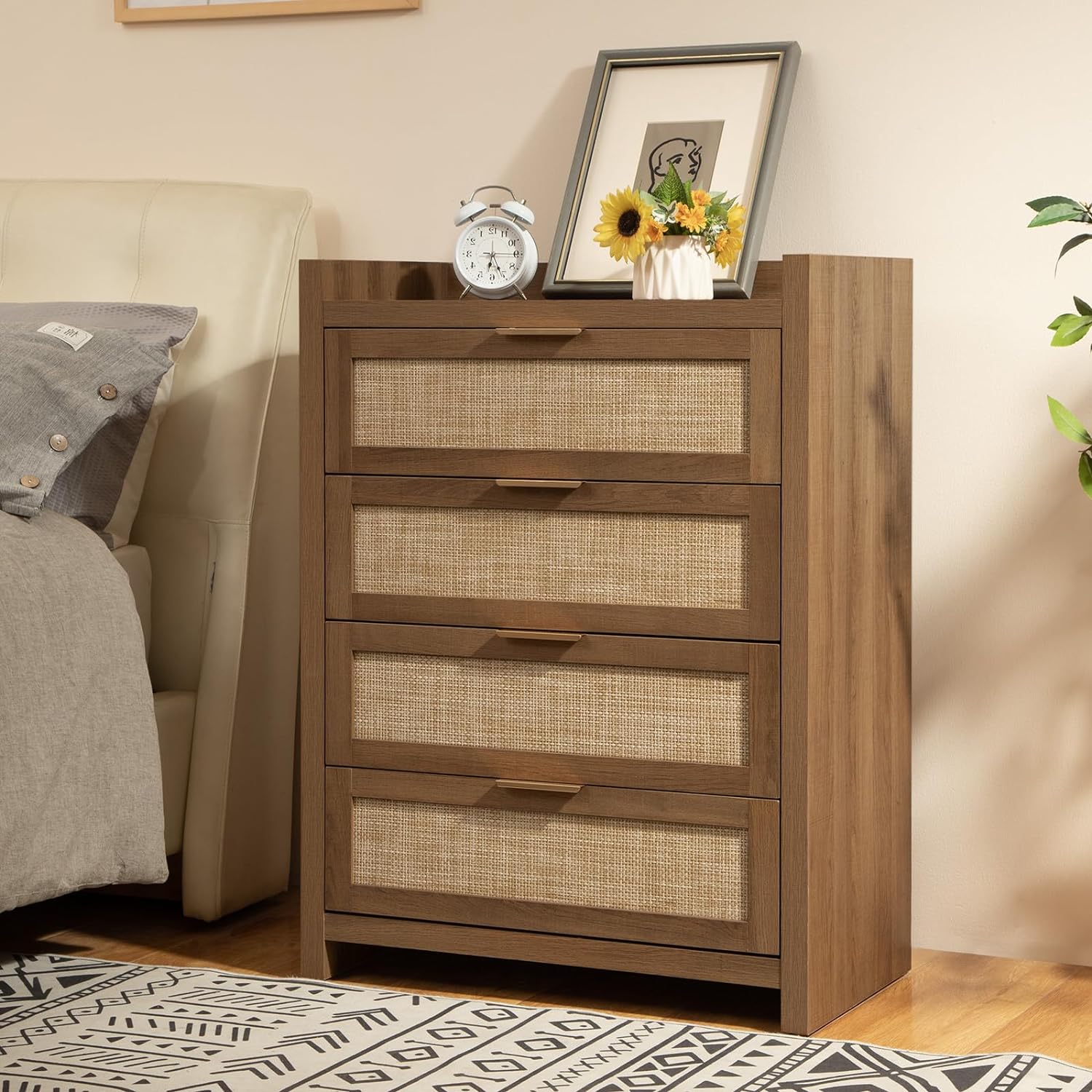 Savanna Wood Dresser, 4 Drawers - Sicotas