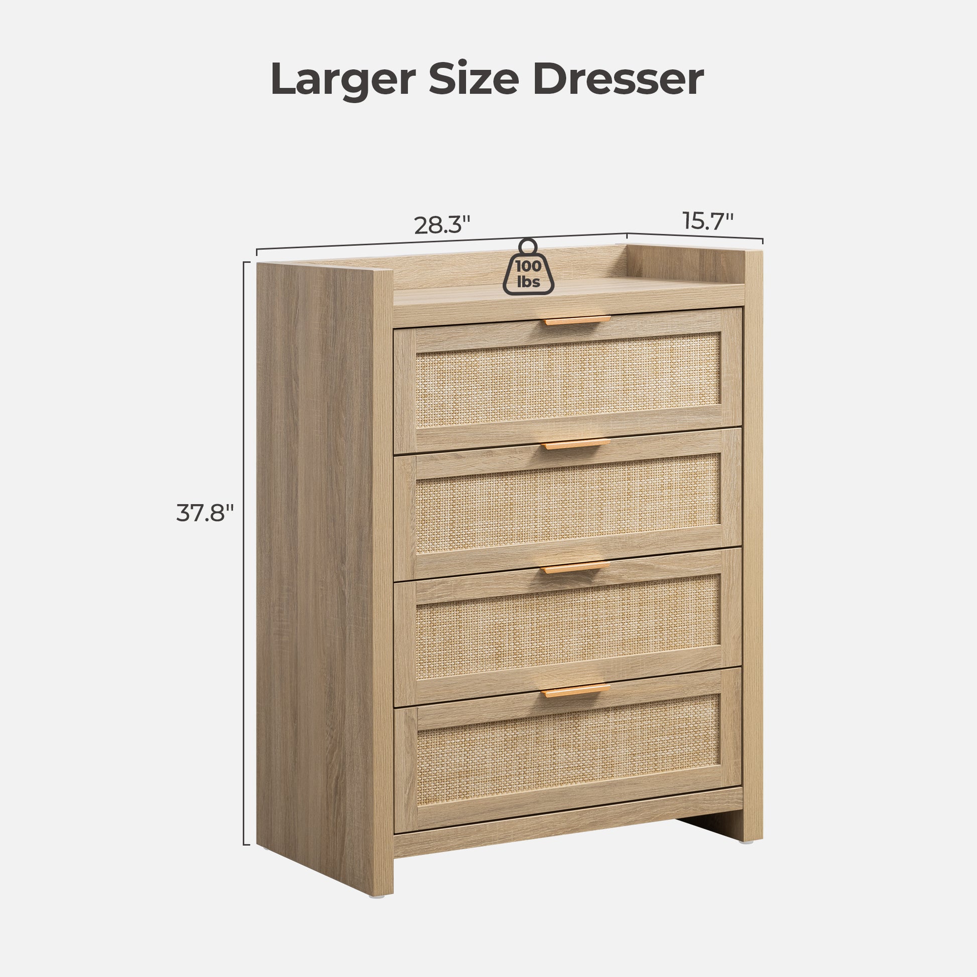 Savanna Wood Dresser, 4 Drawers - Sicotas