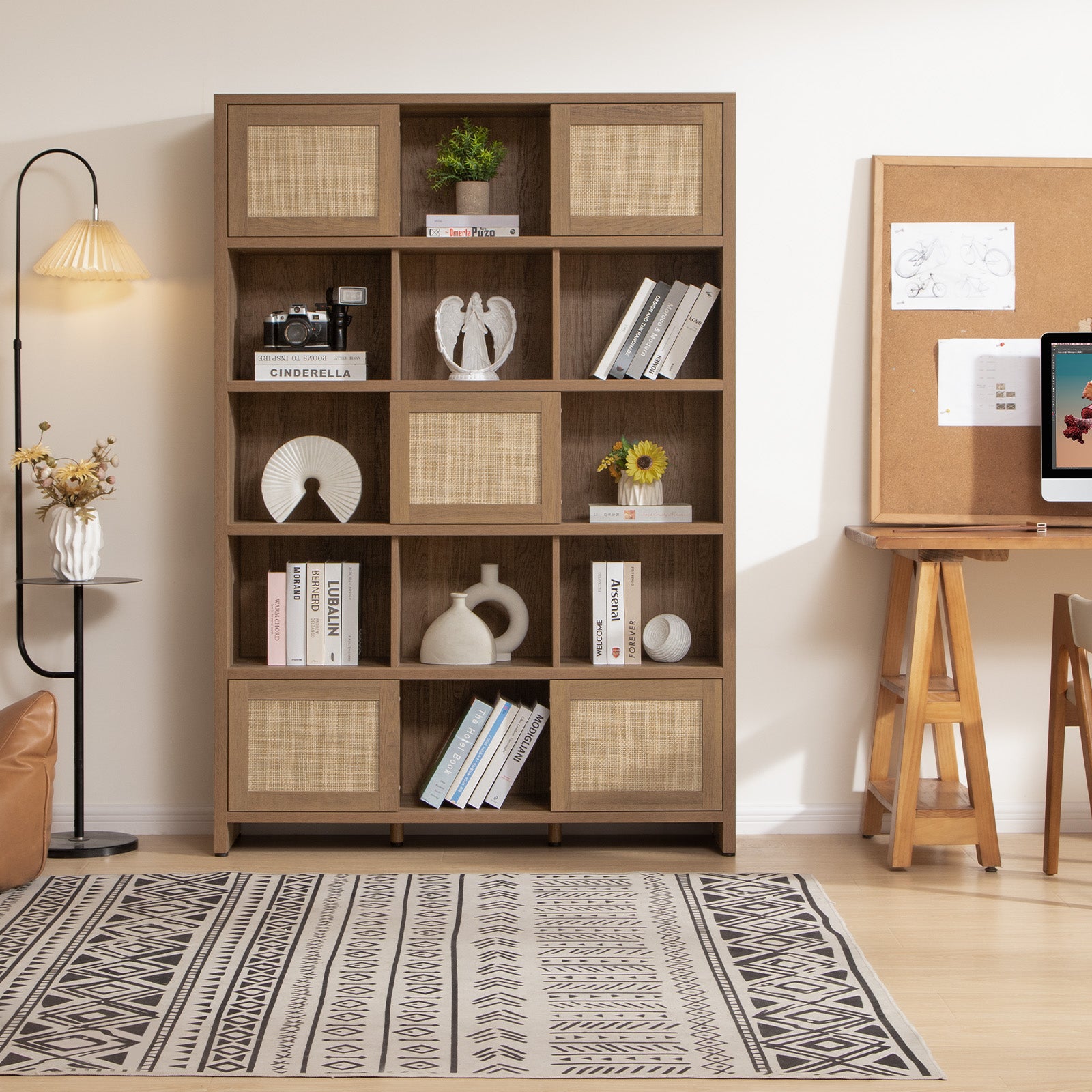 Savanna Rattan Bookcase - Sicotas