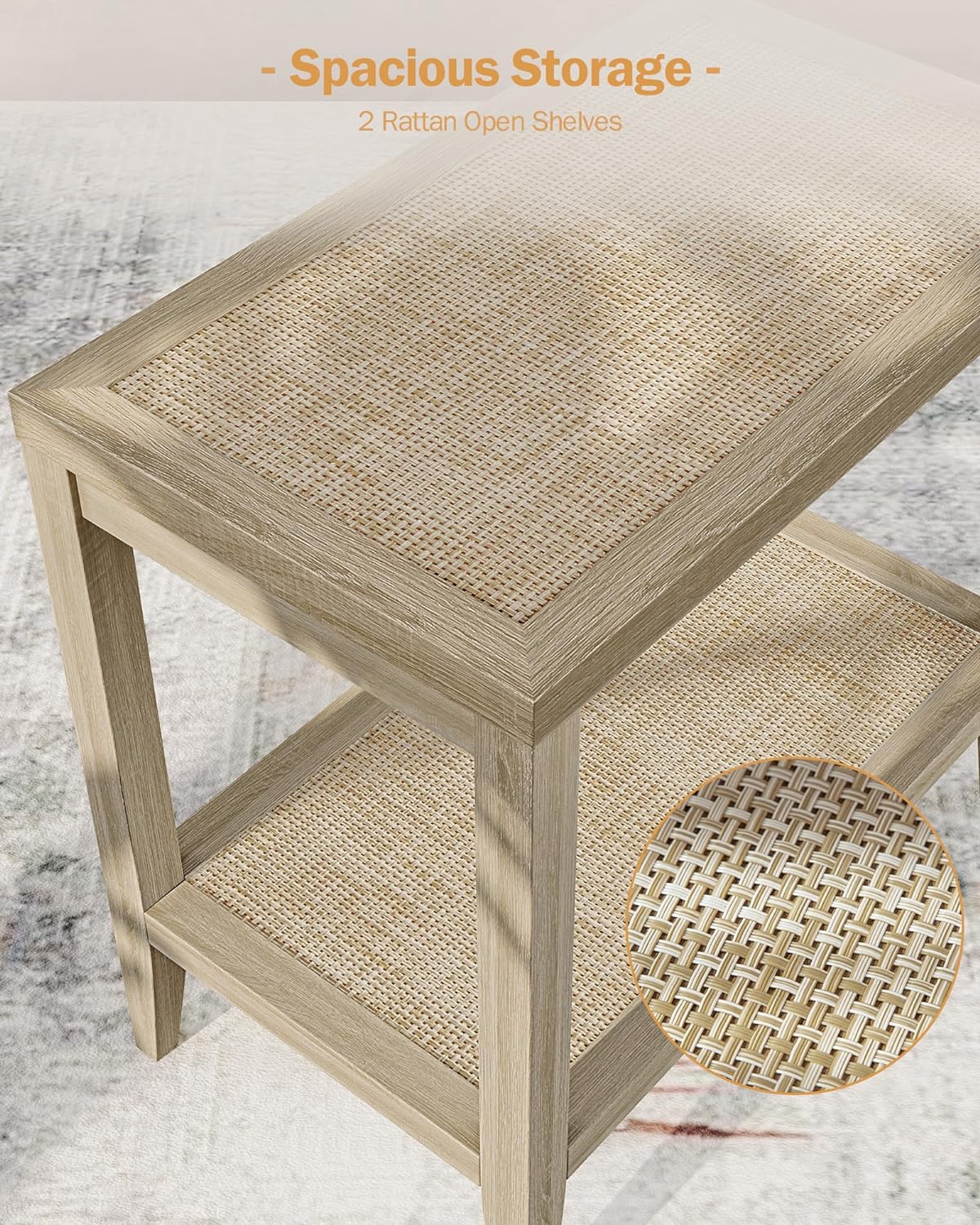 Savanna Rattan Boho End Table - Sicotas