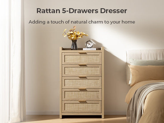 Savanna Wood Dresser, 5 Drawers