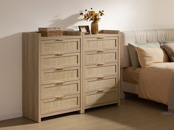 Savanna Wood Dresser, 5 Drawers - Sicotas