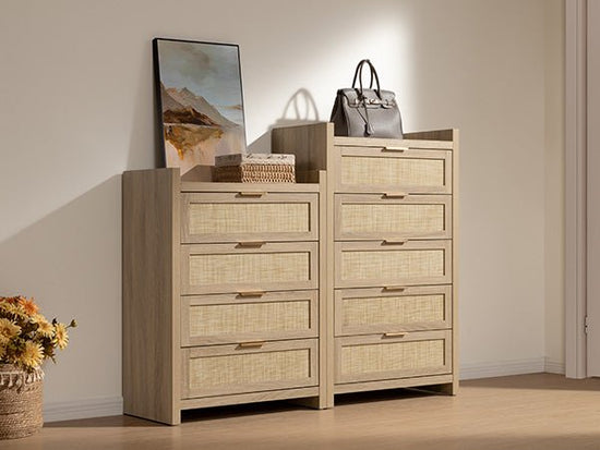 Savanna Wood Dresser, 5 Drawers - Sicotas