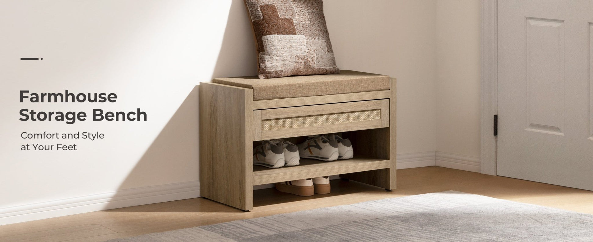 Savanna Shoe Bench with Storage - Sicotas