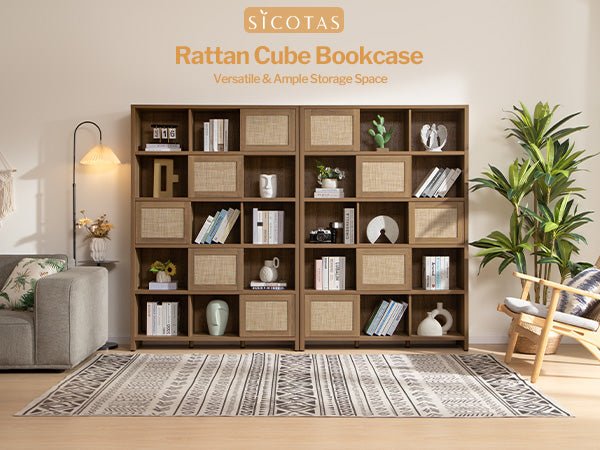 Savanna Rattan Bookcase - Sicotas