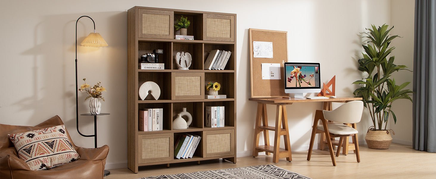 Savanna Rattan Bookcase - Sicotas