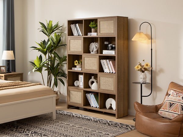 Savanna Rattan Bookcase - Sicotas