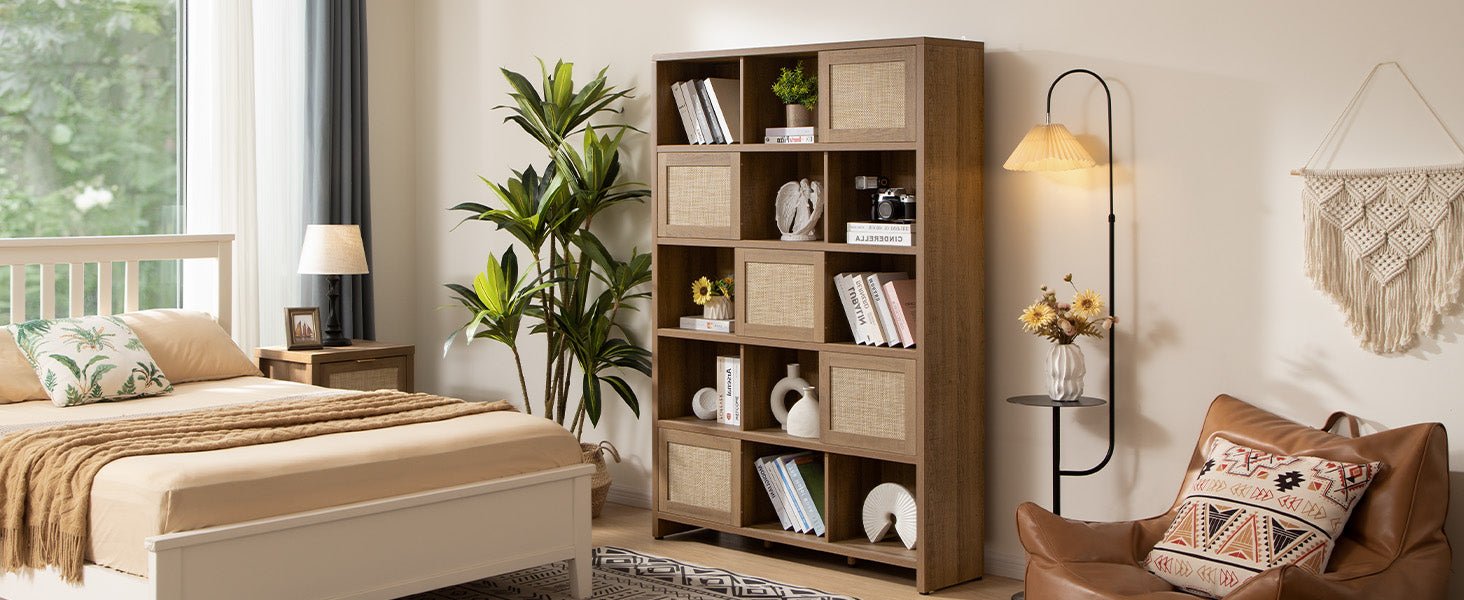 Savanna Rattan Bookcase - Sicotas