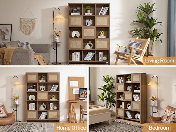 Savanna Rattan Bookcase - Sicotas