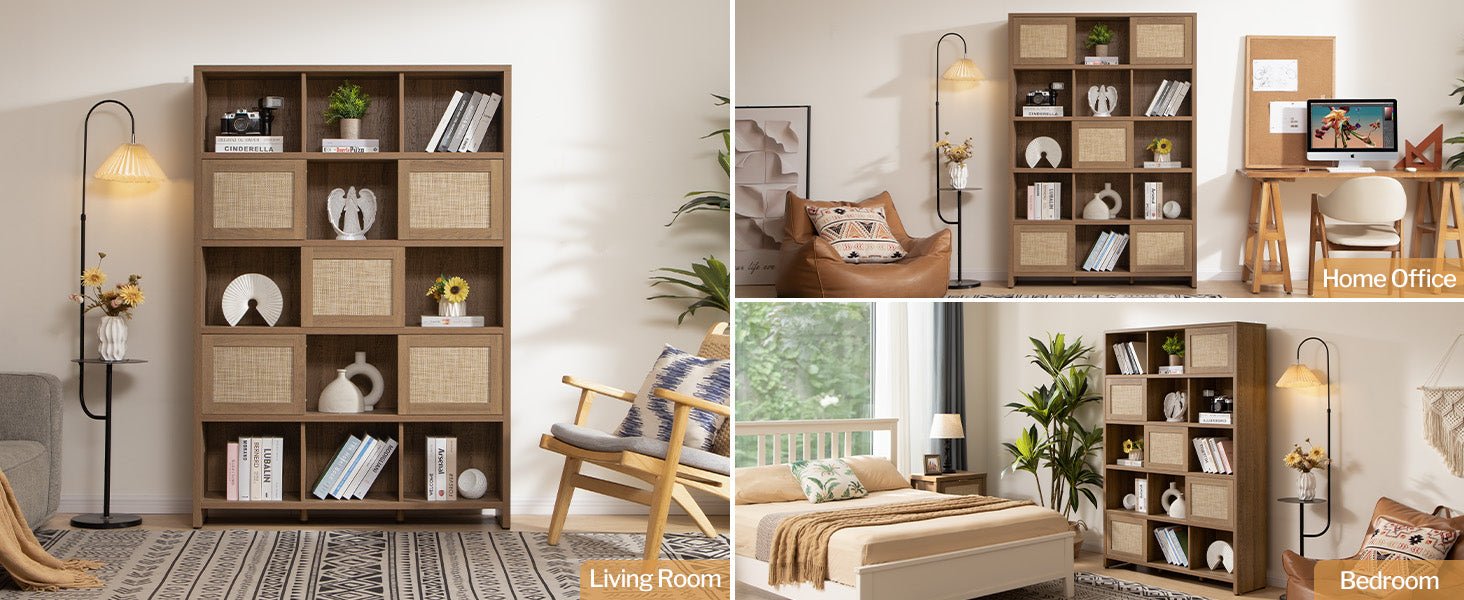 Savanna Rattan Bookcase - Sicotas