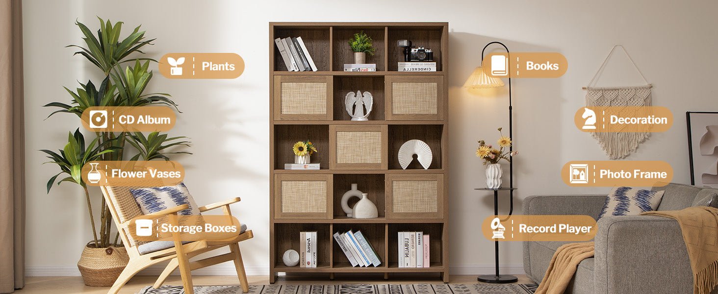 Savanna Rattan Bookcase - Sicotas