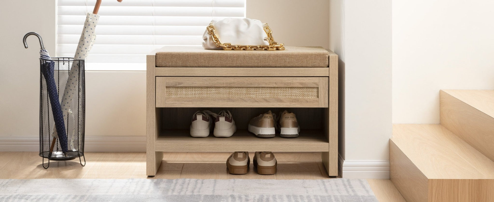 Savanna Shoe Bench with Storage - Sicotas