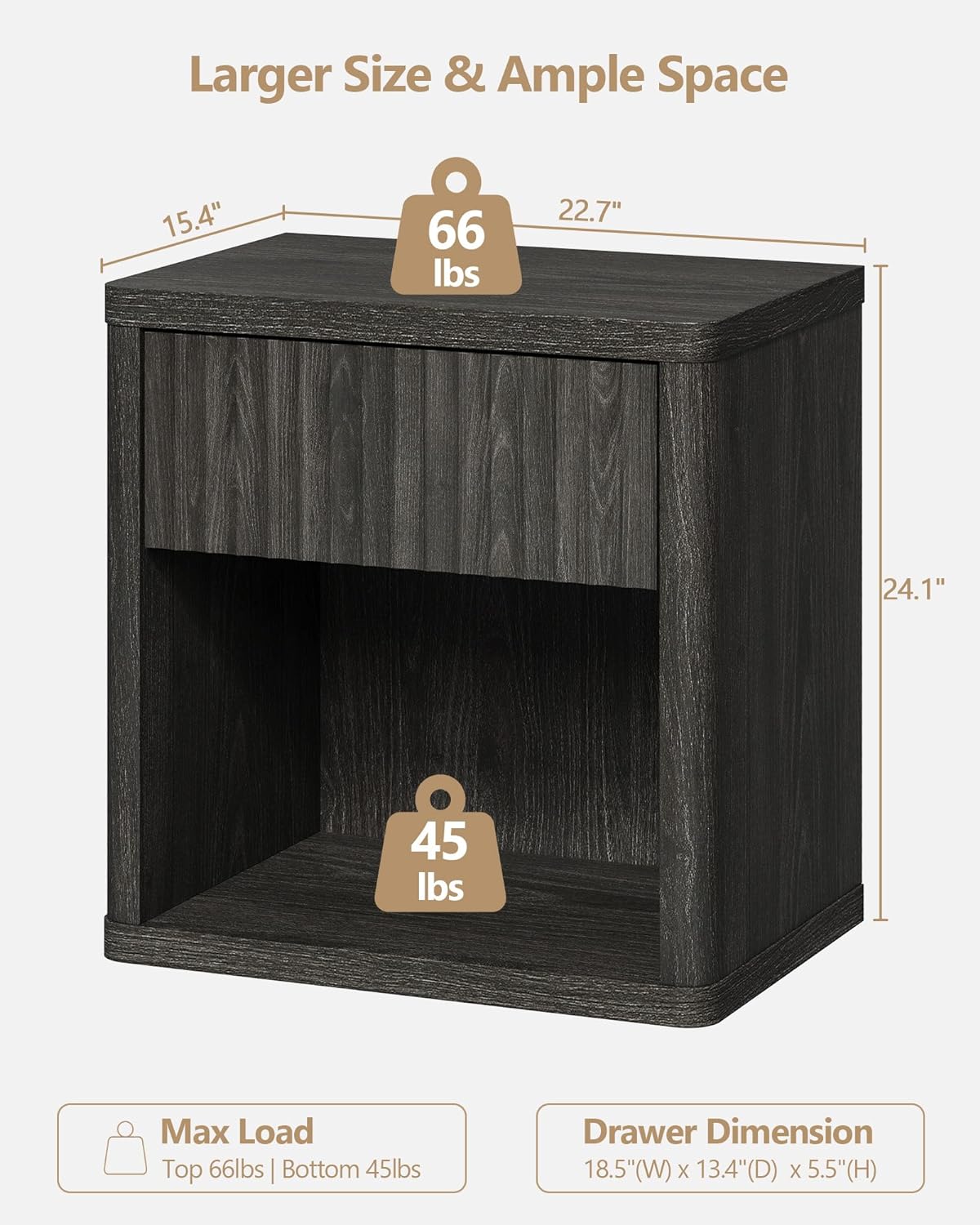 Cas Night Stand with Single Drawer