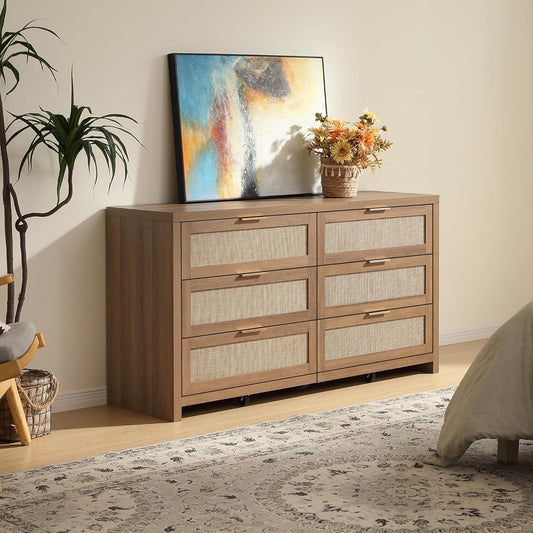 Savanna Wood Dresser, 6 Drawers - Sicotas