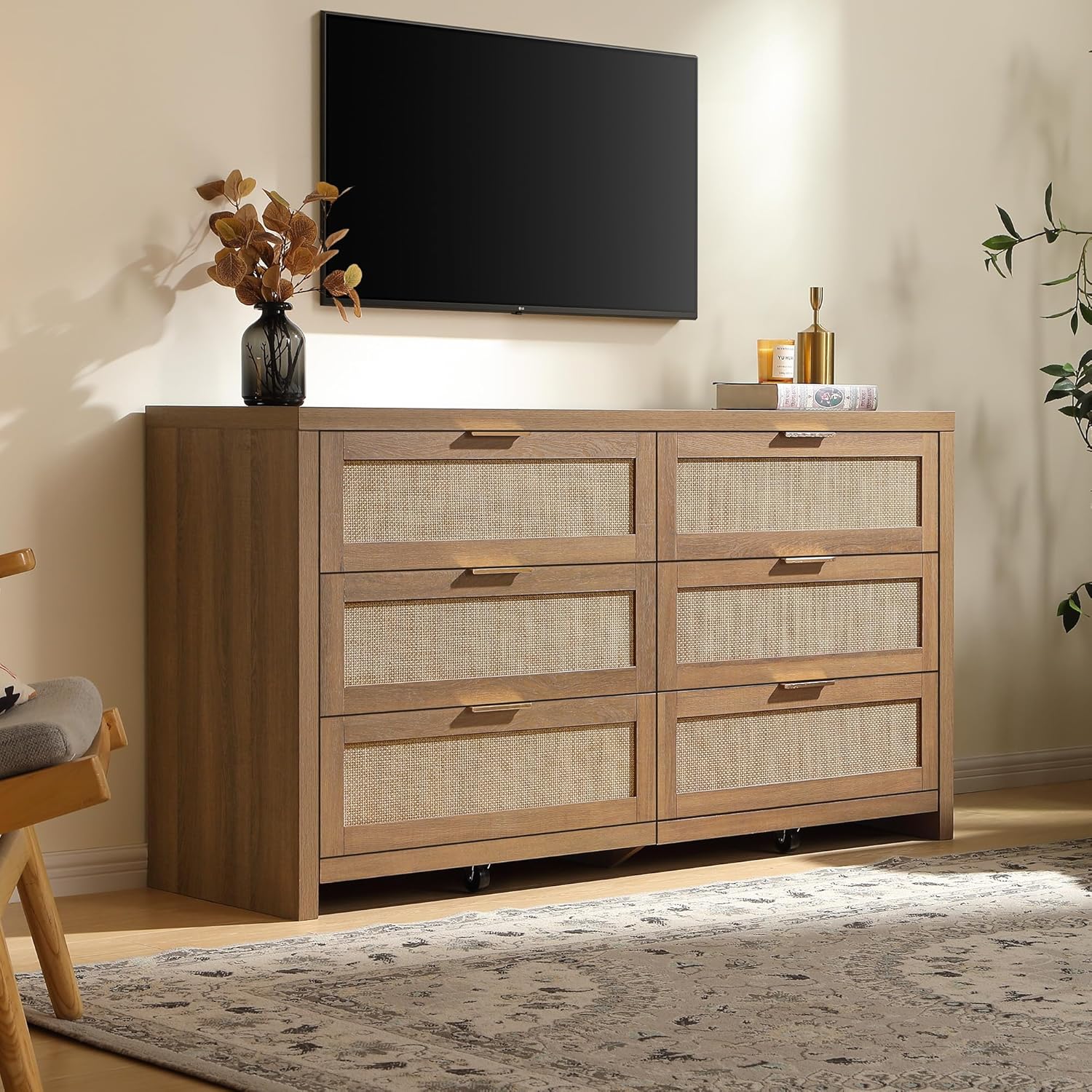 Savanna Wood Dresser, 6 Drawers - Sicotas