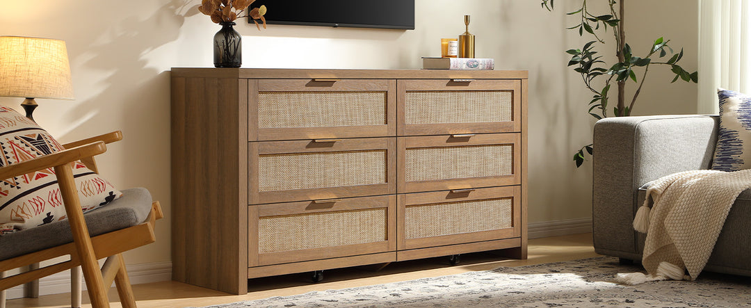 Savanna Wood Dresser, 6 Drawers