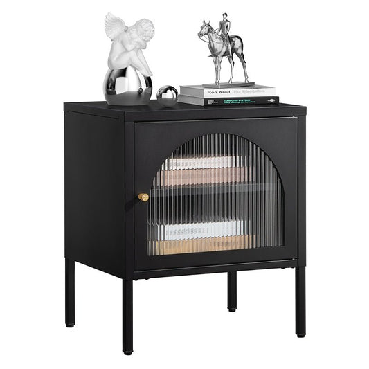 Modern Corrugated Glass Nightstand - Sicotas