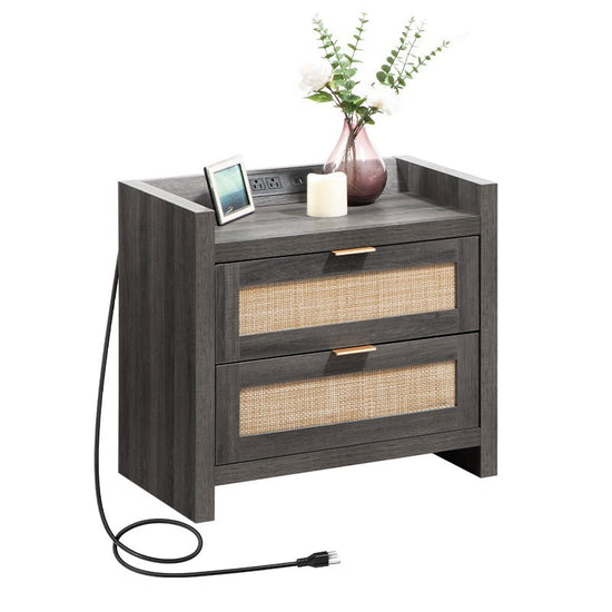 Savanna Black Nightstand with Drawer - Sicotas