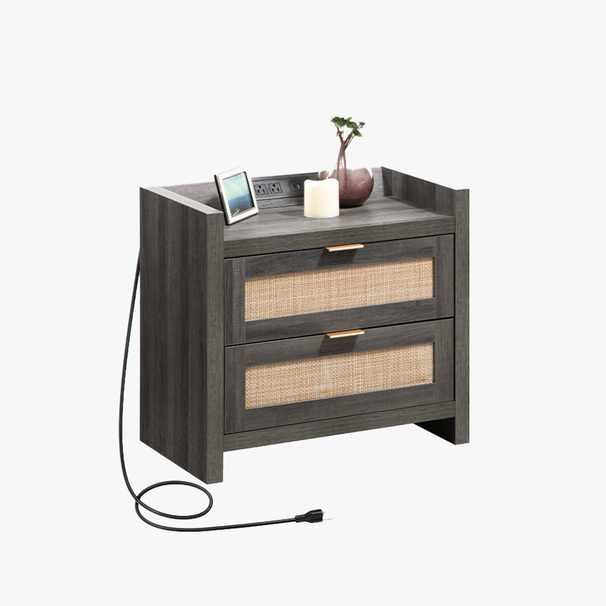 Savanna Nightstand with Charging Station