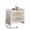 Savanna White Night Stand with Drawers - Sicotas