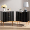 Opus Black Nightstands - Sicotas