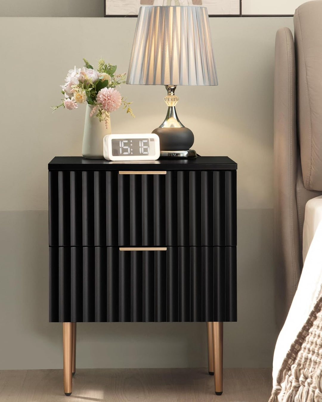 Opus Black Nightstands