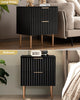 Opus Black Nightstands - Sicotas