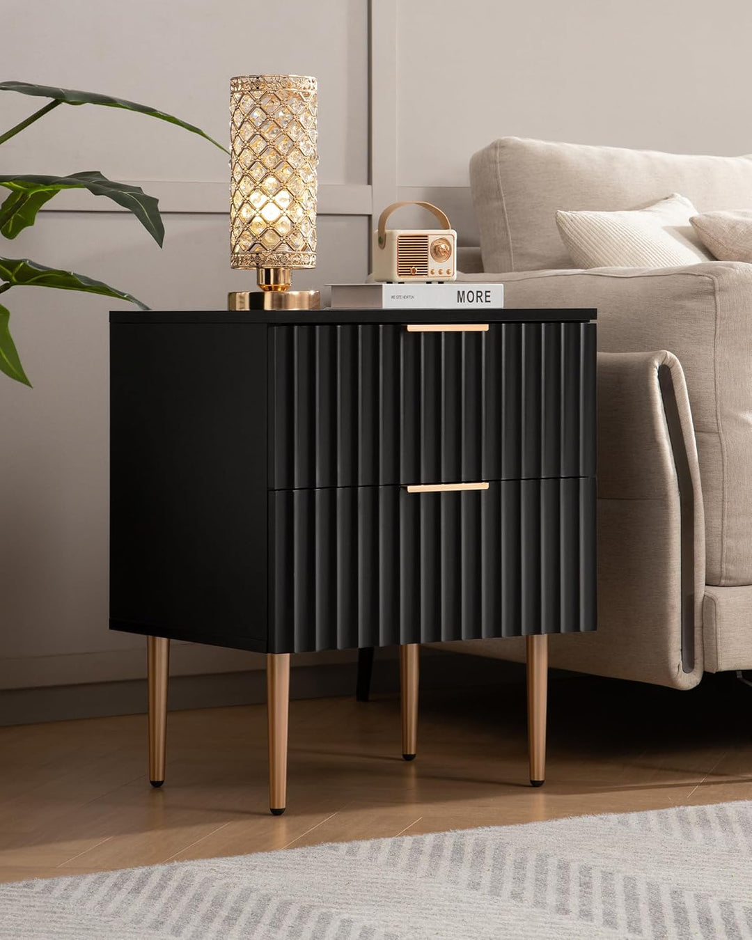 Opus Black Nightstands