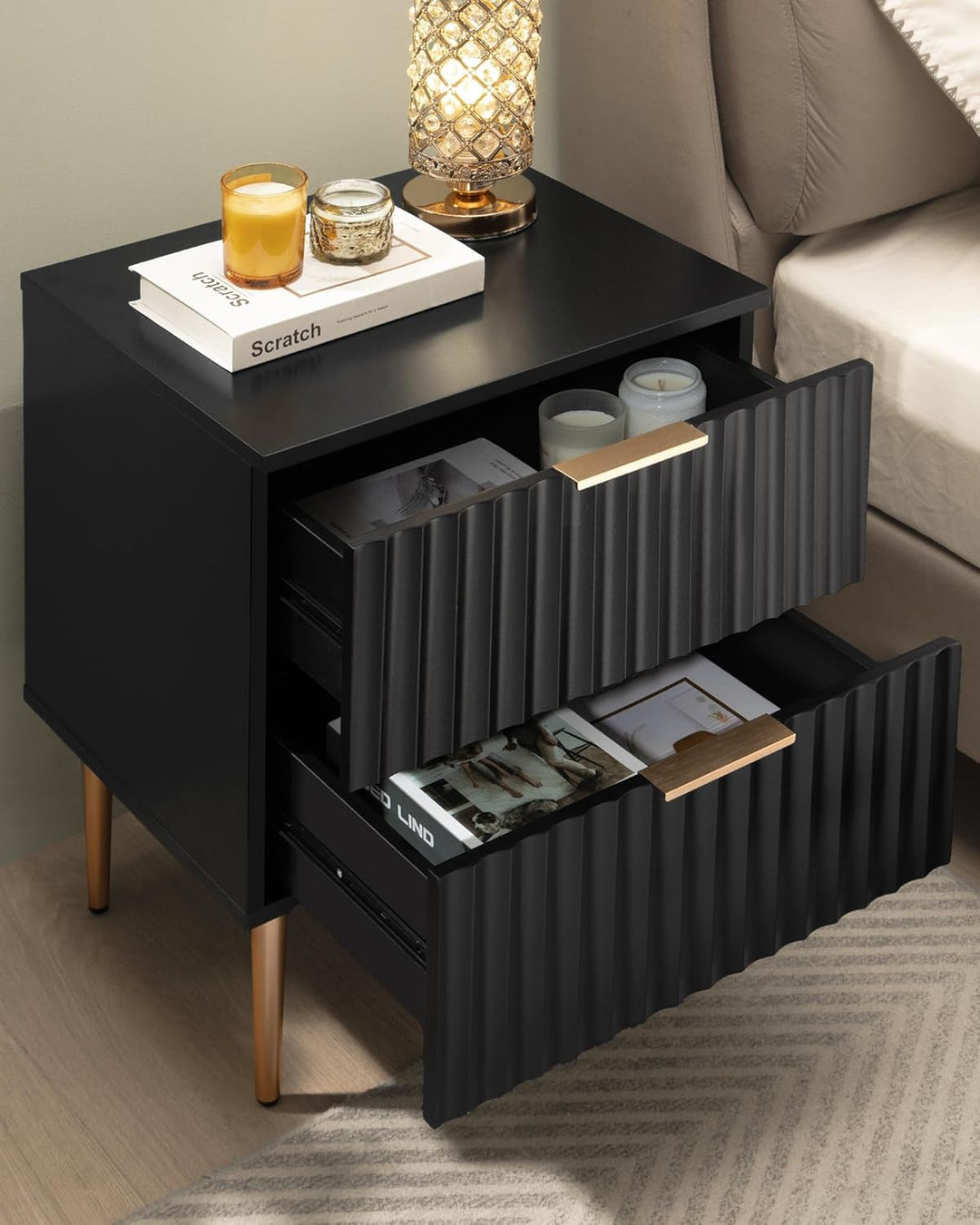 Opus Black Nightstands