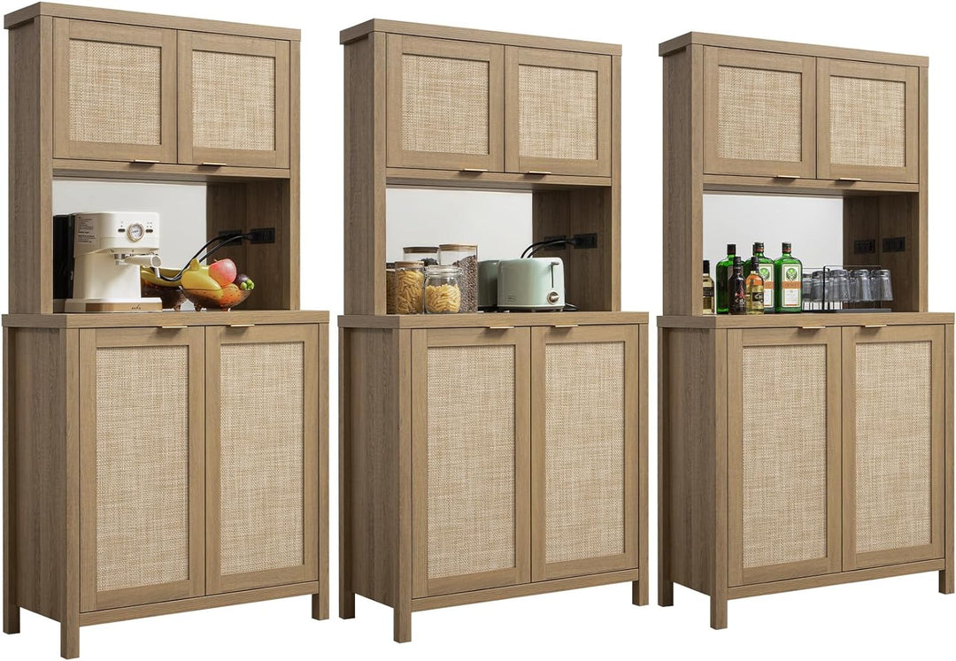 Savanna Pantry Cabinet,Rattan Door