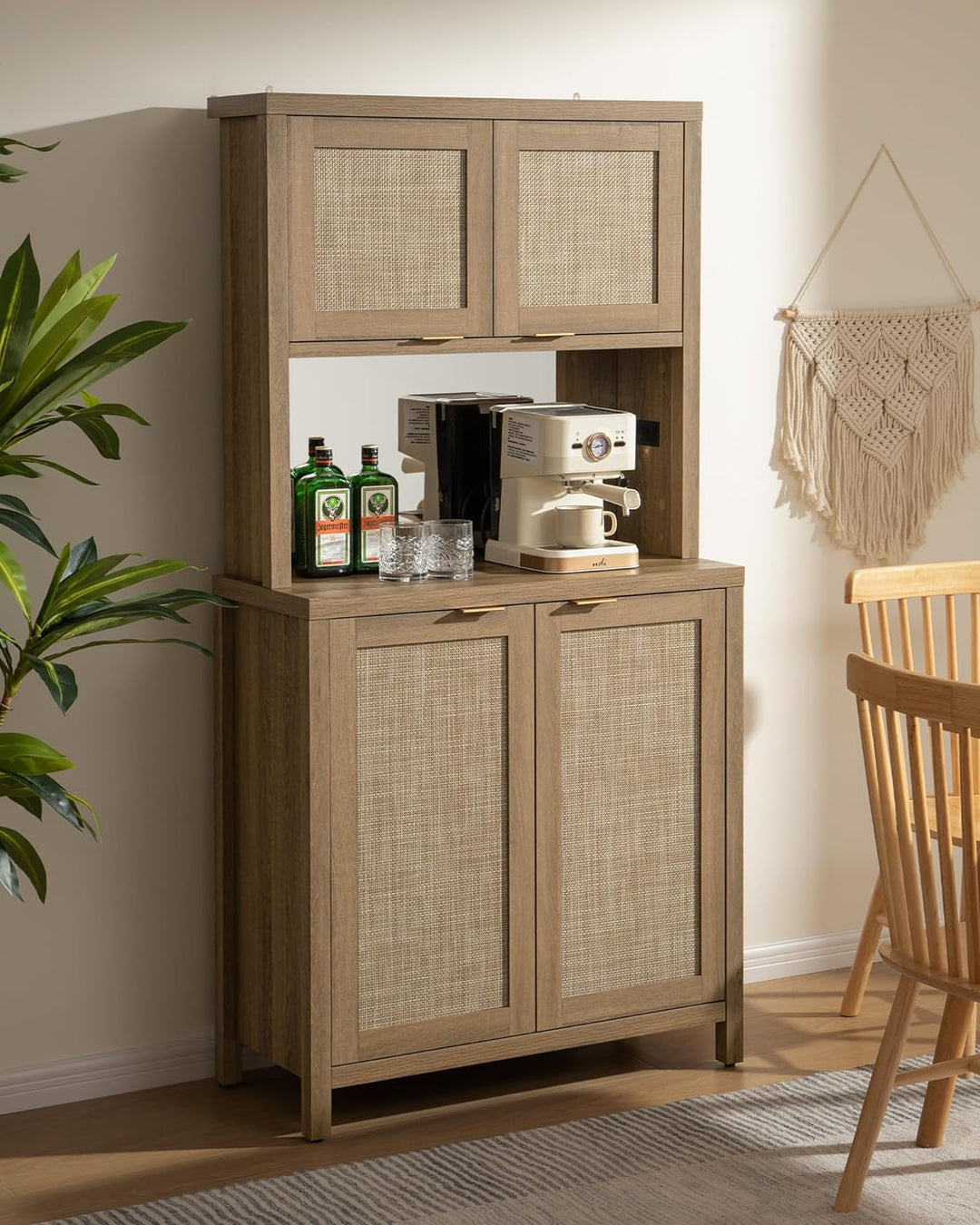 Savanna Pantry Cabinet,Rattan Door