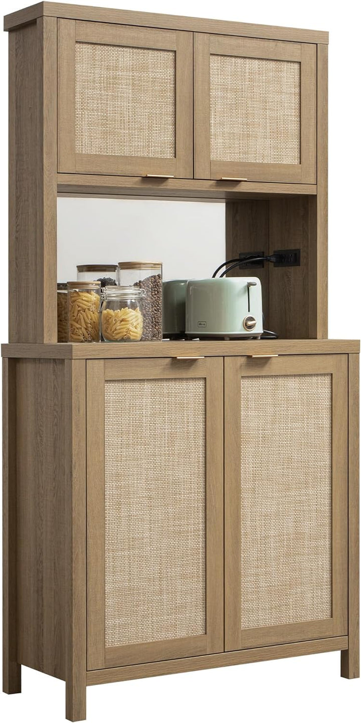 Savanna Pantry Cabinet,Rattan Door