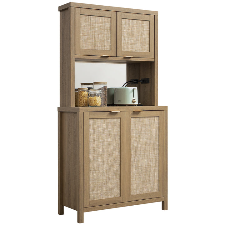 Savanna Pantry Cabinet,Rattan Door