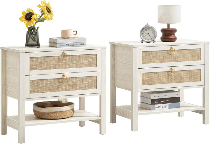 Savanna White Nightstand, 25.6Inch Height