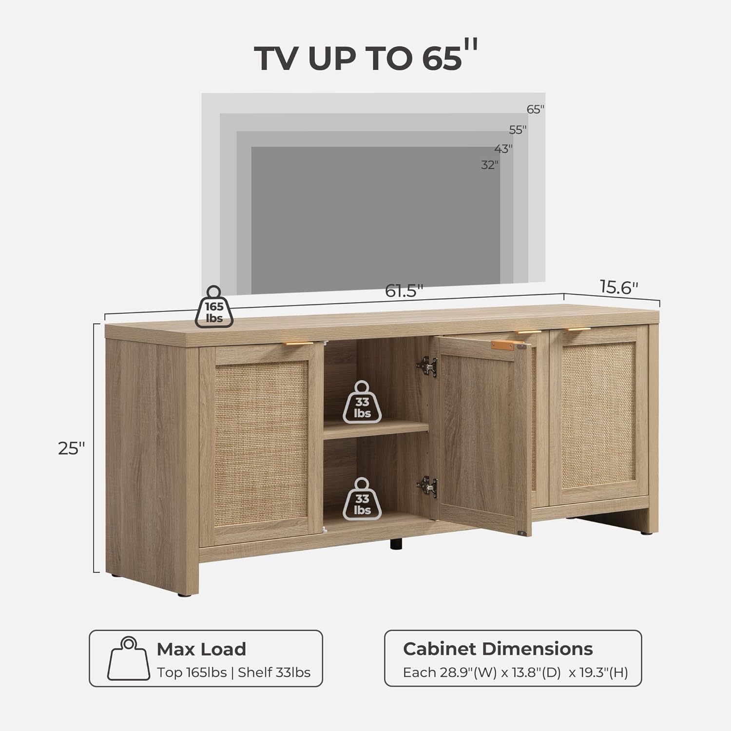 Savanna TV Stand, 4 Doors