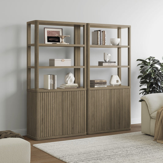 Cas Fluted Bookshelf with Doors