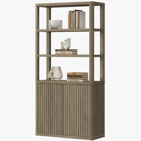 Cas Fluted Bookshelf with Doors