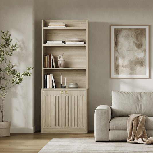 Domus Bookcase with Doors, 70.9Inch