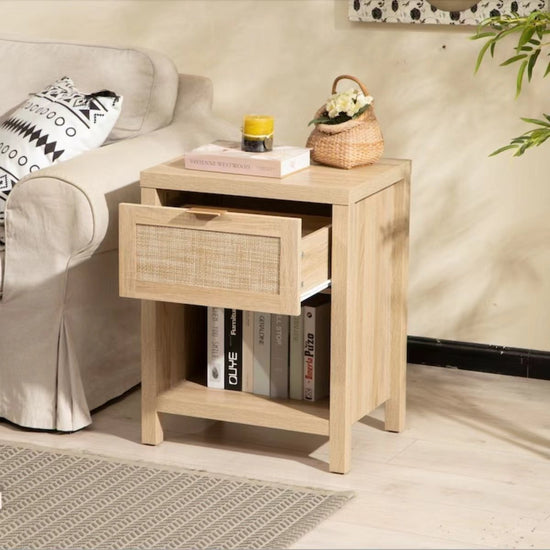 Boho Style Rattan Nightstands - Sicotas