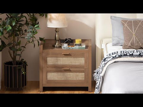 SICOTAS Savanna Nightstand with Charging Station