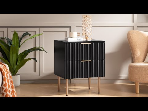 SICOTAS Opus Black Fluted Endtable