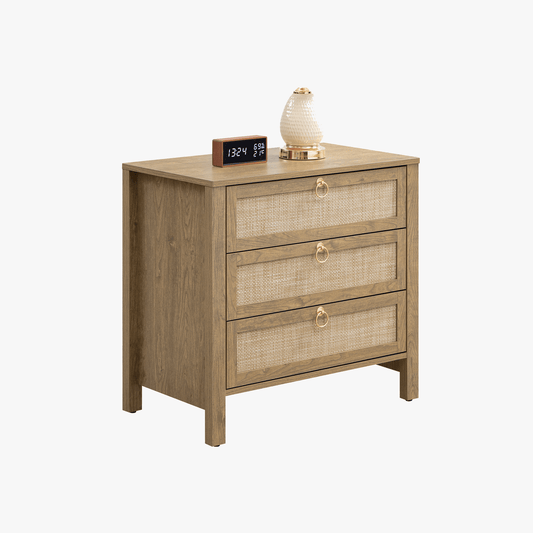 Terra Bedside Table, 3 Drawers