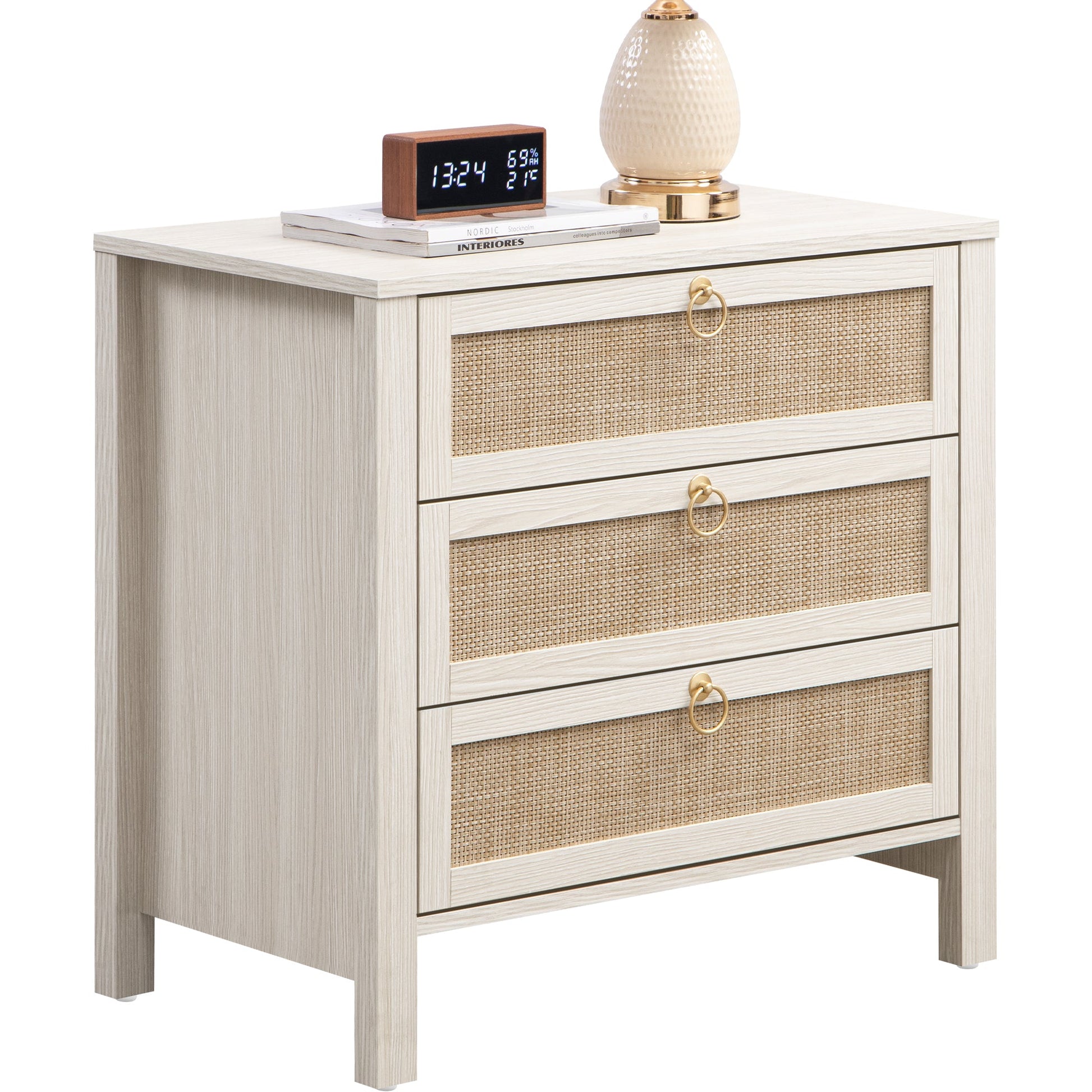 Terra Bedside Table, 3 Drawers