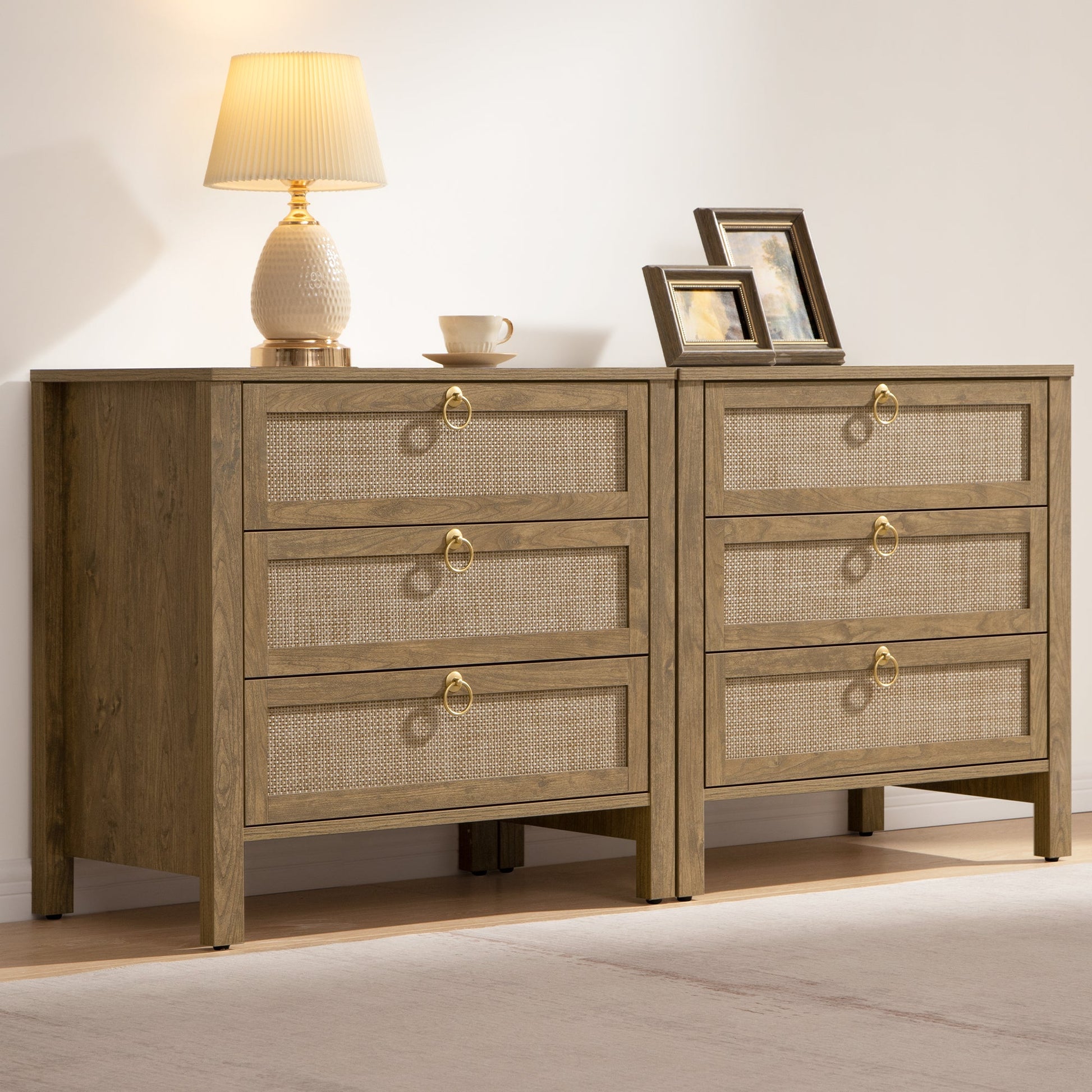 Terra Bedside Table, 3 Drawers